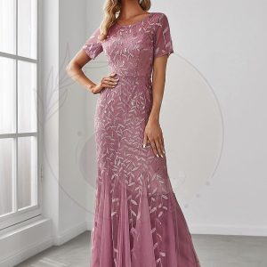 Taille personnalisée robes Longues Sirène en Tulle à Imprimé Floral et Paillettes