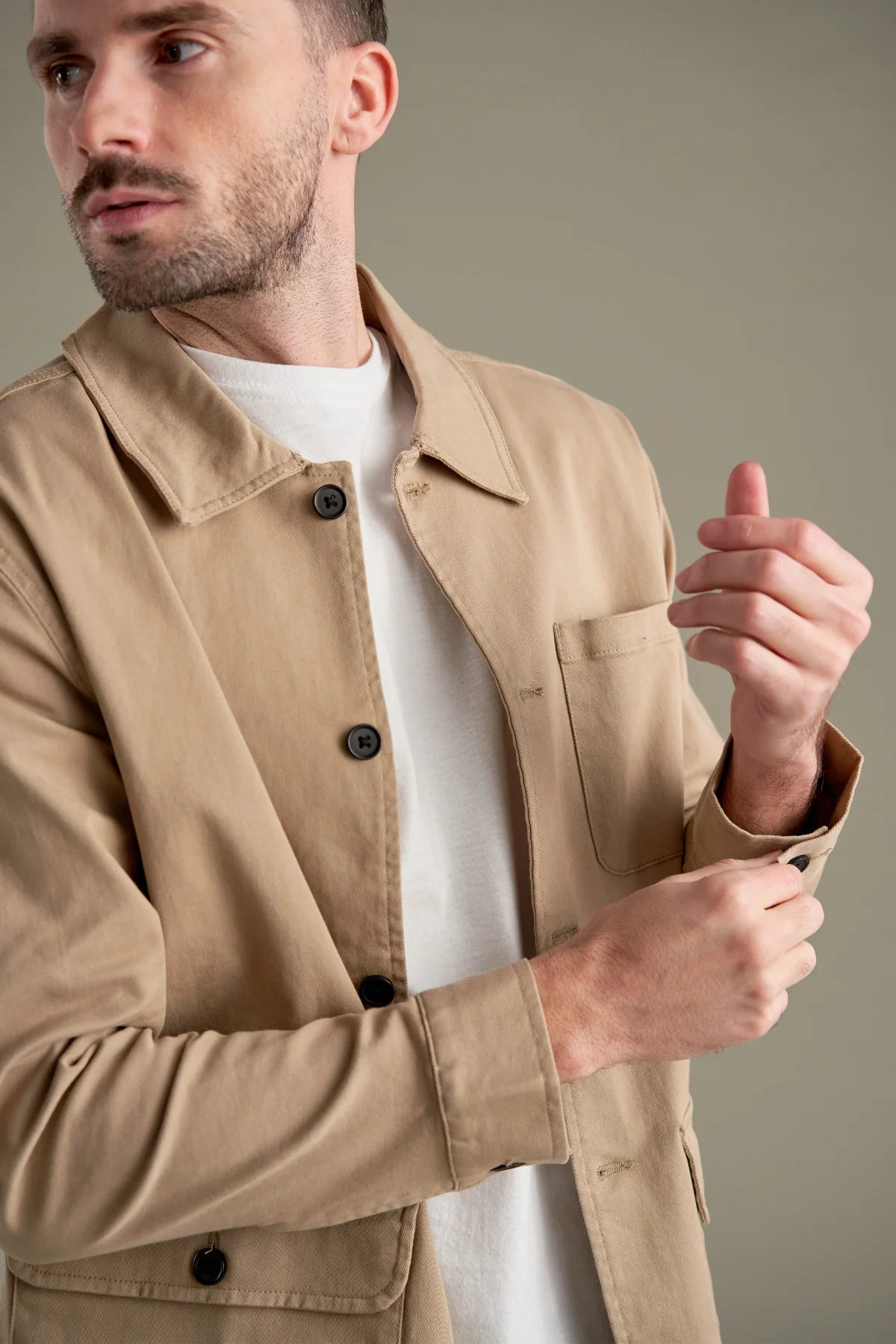 Veste de chemise à serre - Sable foncé – Image 2