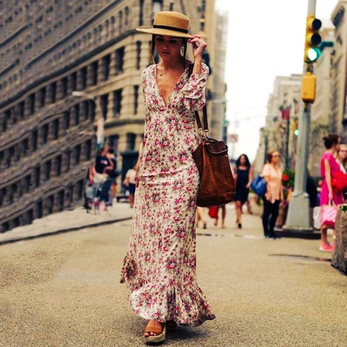 Robe Longue Fleurie Bohème – Image 2