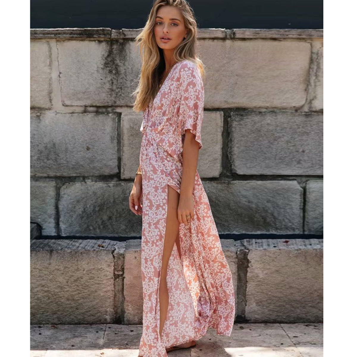 Robe Bohème Rose Poudré – Image 4