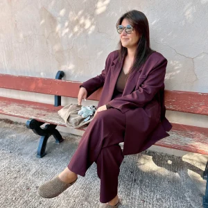 Blazer Bordeaux Femme Chic Victoria - Automne Hiver Tendance