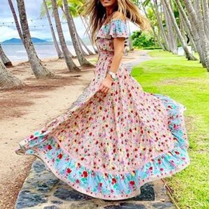 Hippie robe bohème chic à fleurs gitanes