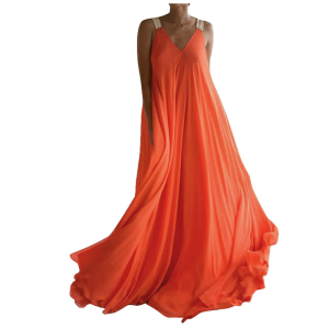 Robe bohème orange raffinée