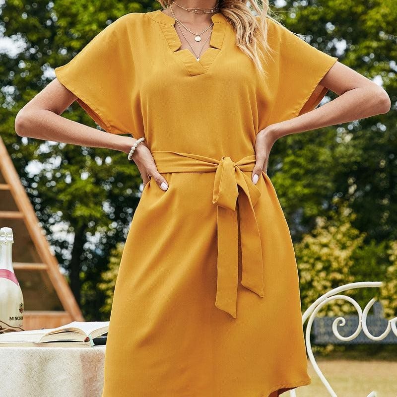 Robe Jaune Col V D’Été – Image 4