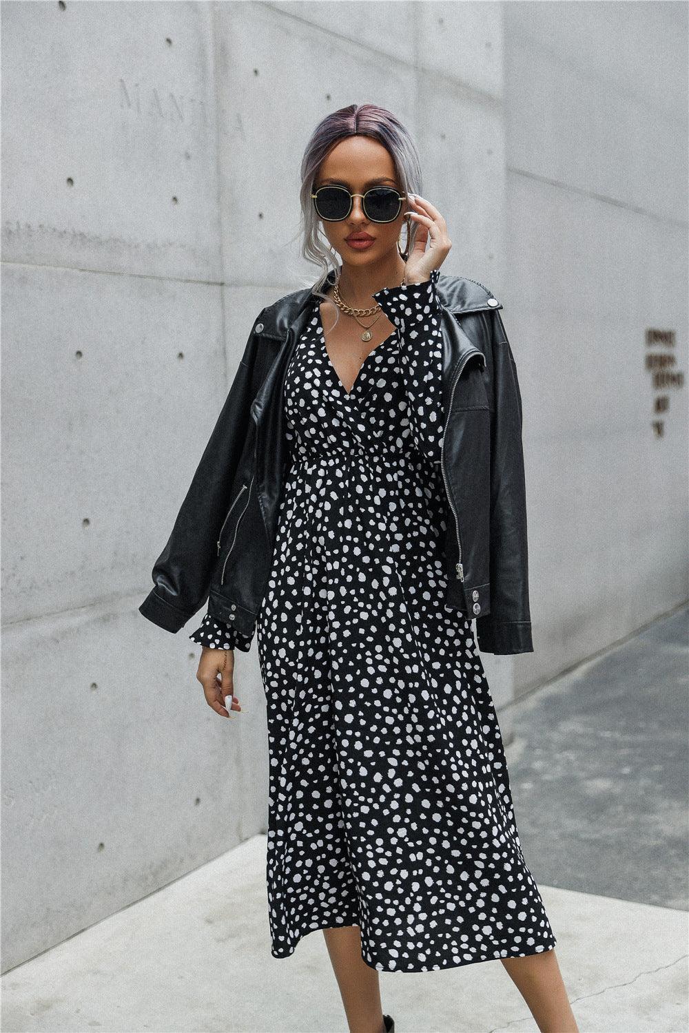 Robe Noire À Pois Pour Femme – Image 6