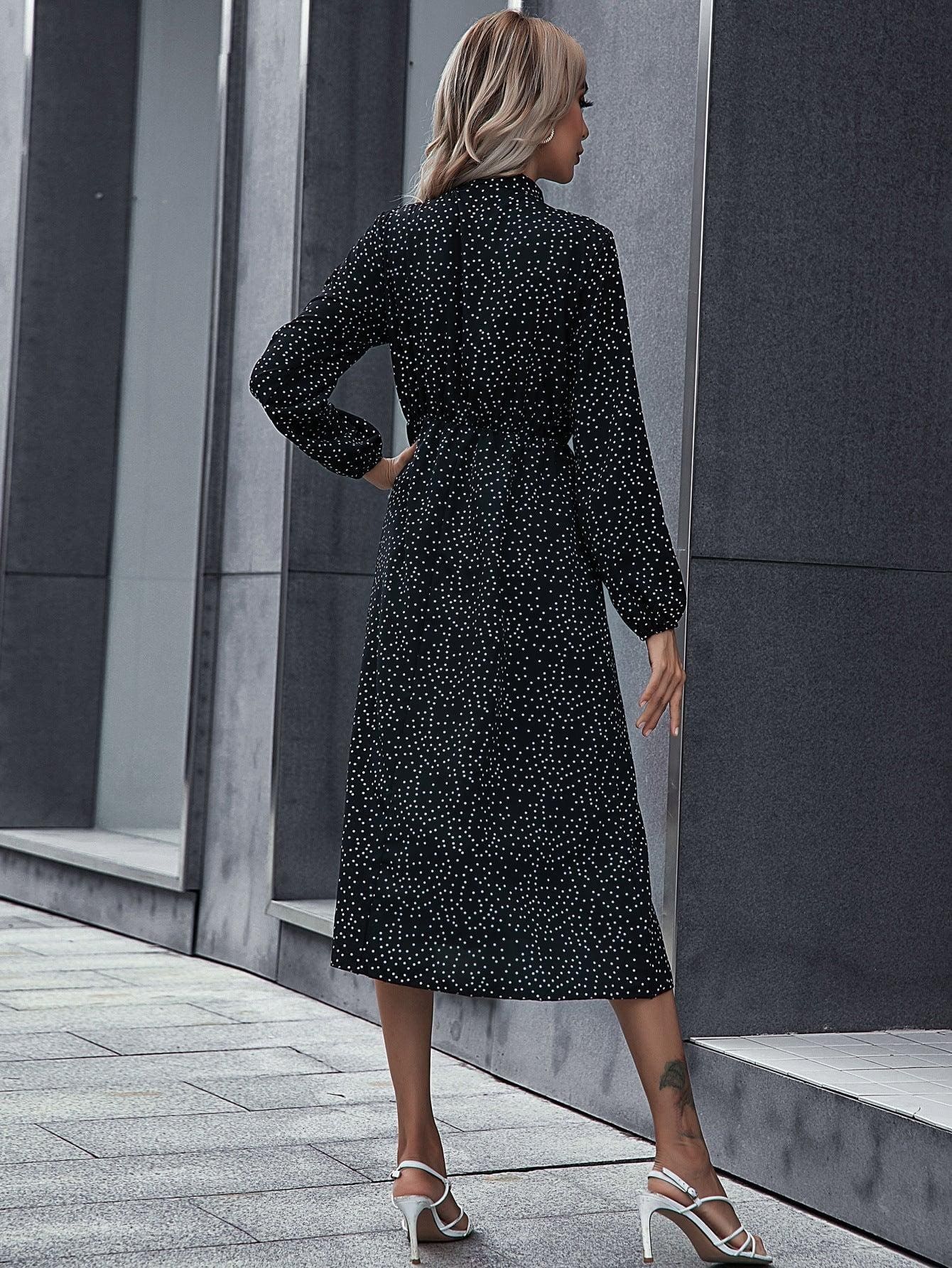 Robe Bohème À Pois Noirs Et Blancs – Image 7