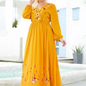 Robe Jaune Rétro