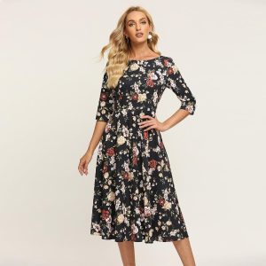 Robe À Fleurs D’Automne Bohemuan