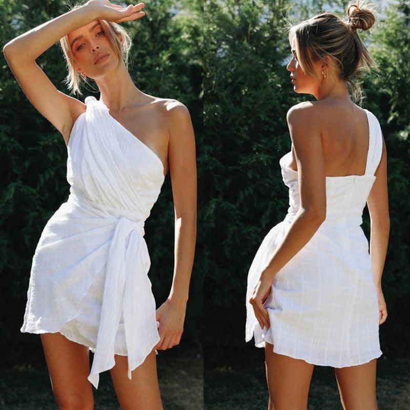 Robe Blanche Asymétrique – Image 6