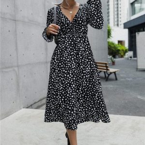 Robe Noire À Pois Pour Femme