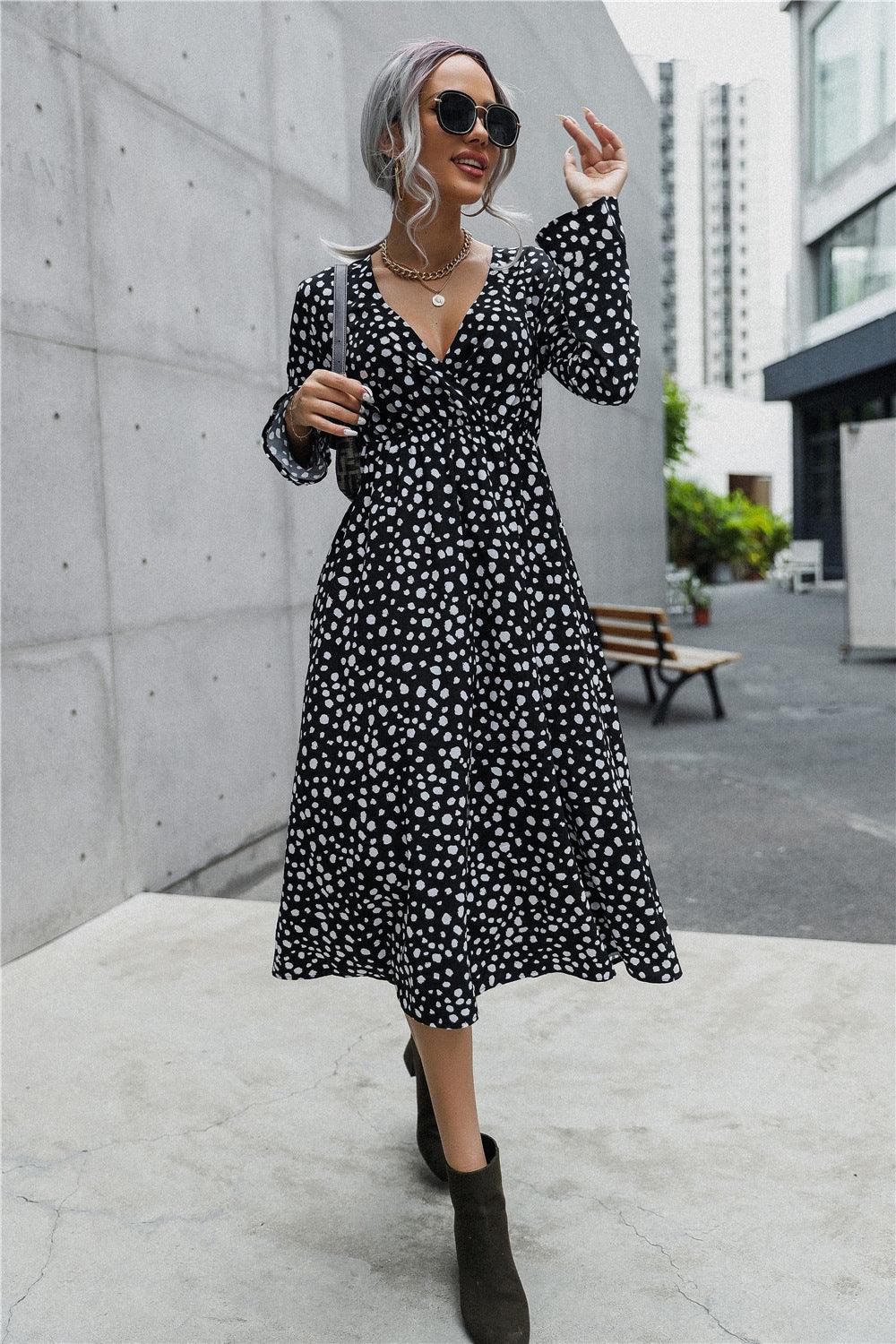 Robe Noire À Pois Pour Femme – Image 2