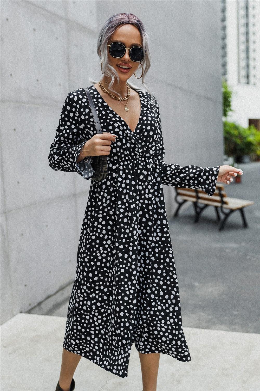 Robe Noire À Pois Pour Femme – Image 3