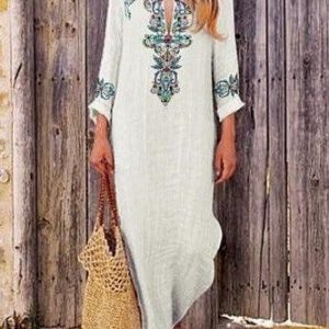 Robe Blanche Fluide Longue Bohème