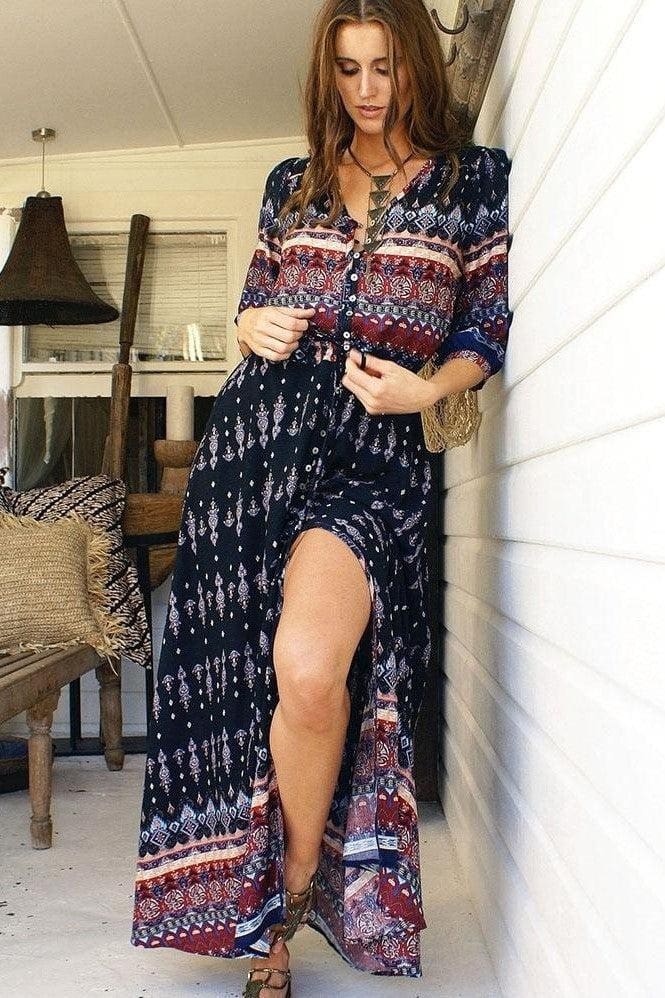 Robe Longue Imprimée Bohème – Image 5