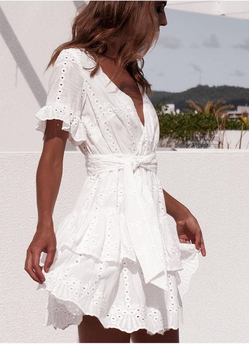 Robe bohème brodée en coton – Image 6