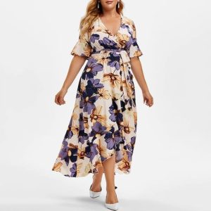 Robe bohème grande taille à imprimé fleuri