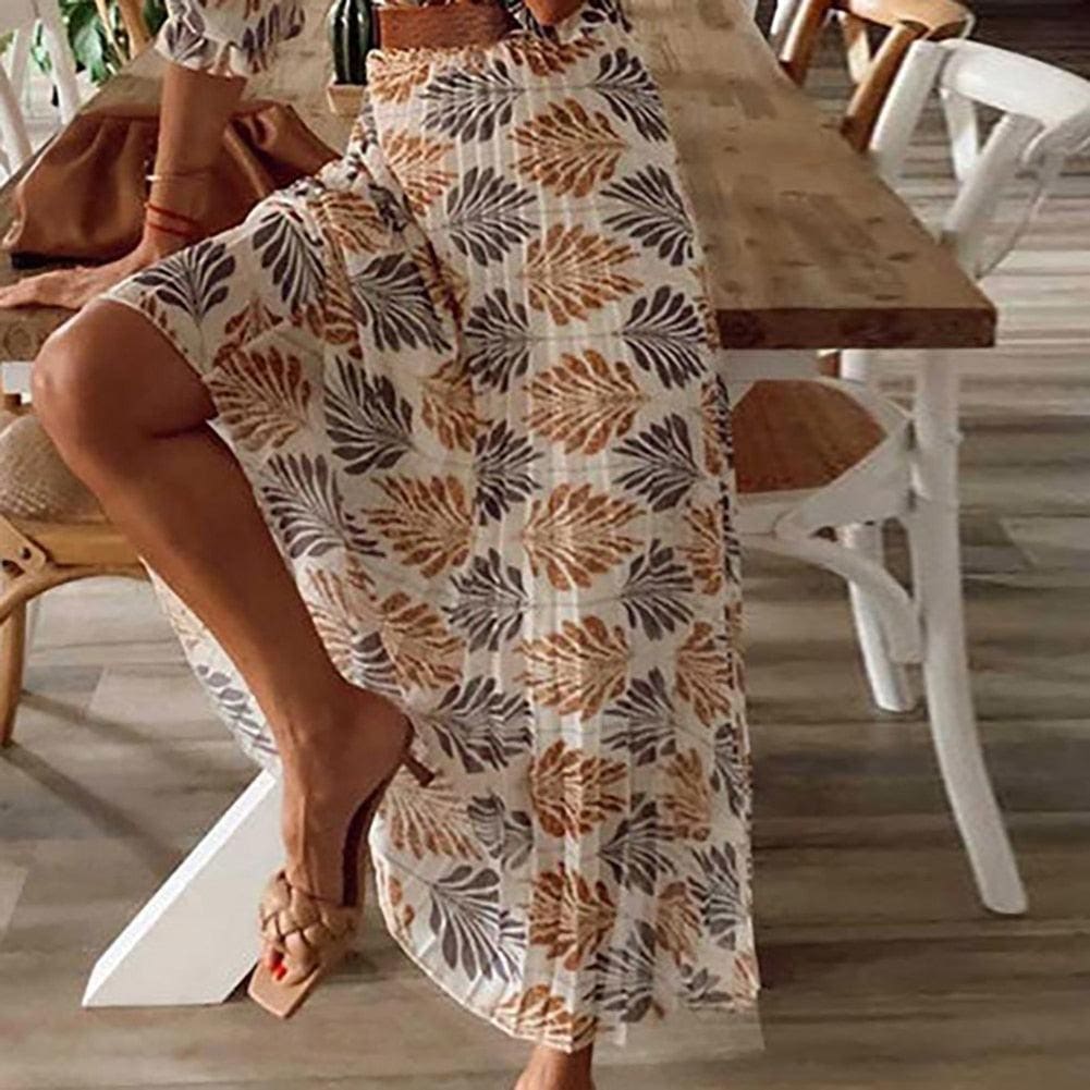 Robe longue bohémienne avec imprimé – Image 3