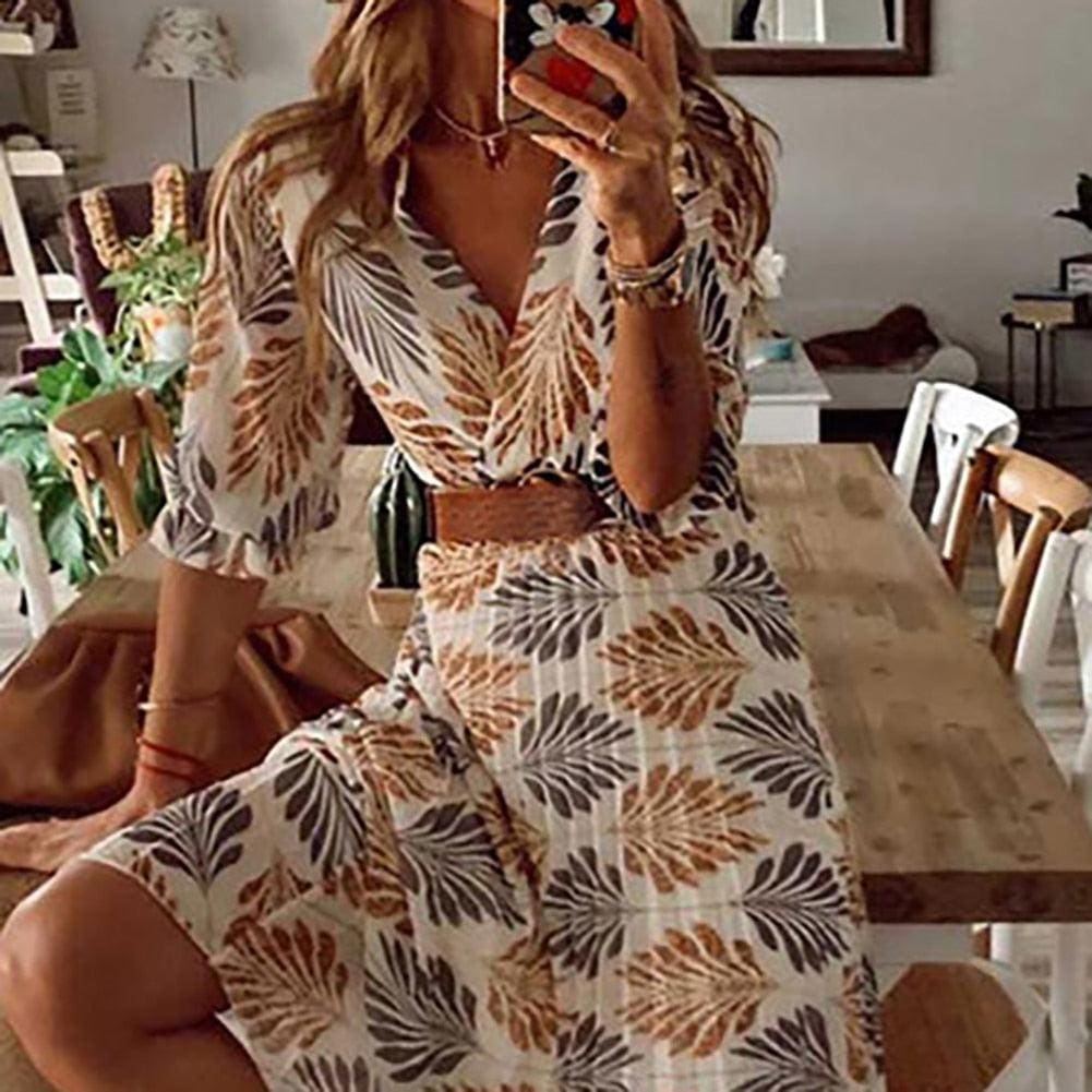 Robe longue bohémienne avec imprimé – Image 4