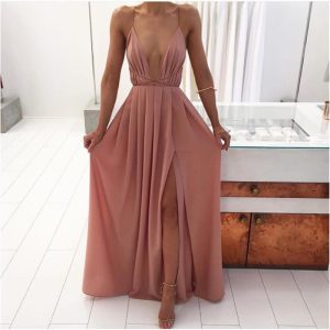 Robe rose en bohème chic pour invité de mariage