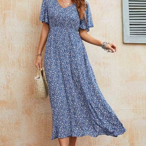 Robe Bohème Bleu Roi – Thelma