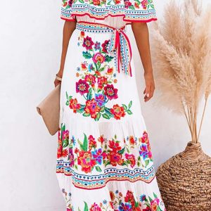 Robe Bohème à Col Bateau – Léa