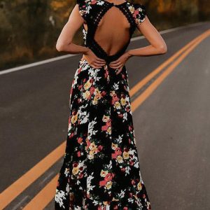 Robe Bohème Fleurie Dos Nu – Hermance