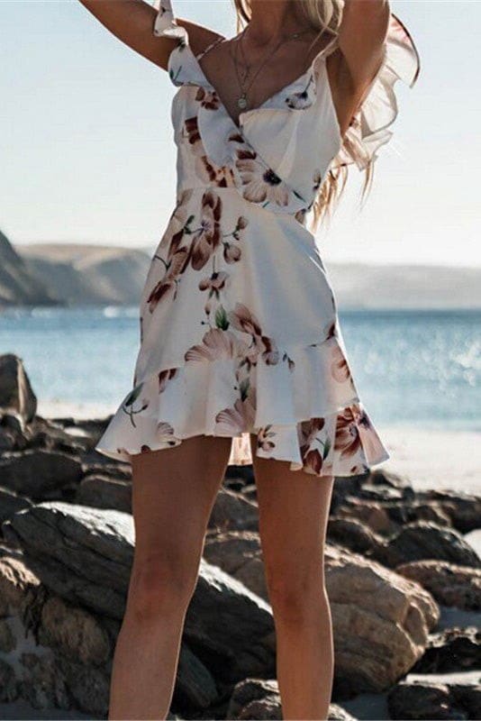 Robe Bohème Fleurie Très Courte – Esmée
