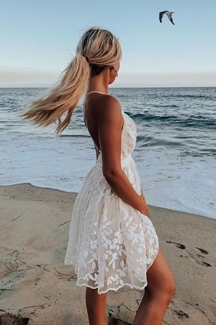 Robe de Mariée Bohème Chic Courte – Pénélope – Image 2