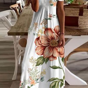 Robe Longue Bohème à Fleurs – Sélène