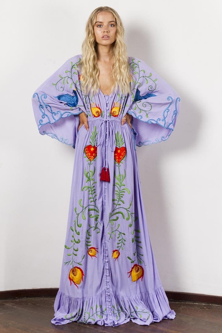 Robe Longue Col V Bohème – Ella – Image 2