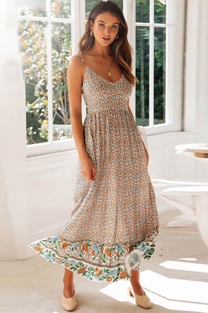 Robe Longue Bohème Coupe Empire – Suzanne – Image 4