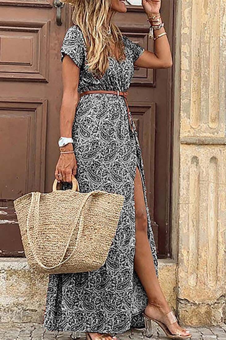 Robe Longue Fendue Bohème – Aimée – Image 3