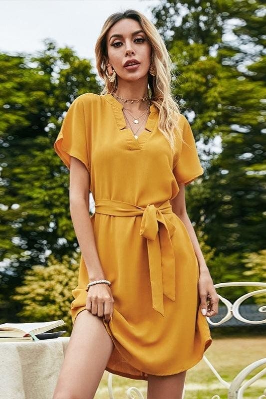 Robe Jaune Col V D’Été – Image 3
