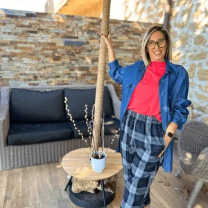 Pantalon  Caro à carreaux tendance et confortable