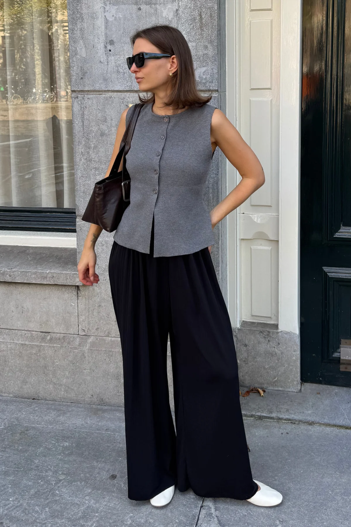 Gilet en tricot de Reynard - mélange gris moyen – Image 2