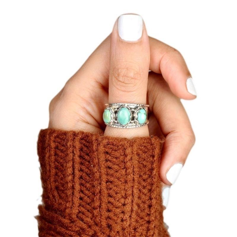 Bague Bohème Argent et Pierre Bleue – Image 3