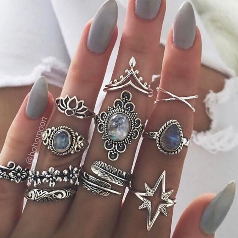 Bague Bohème Argent et Pierre