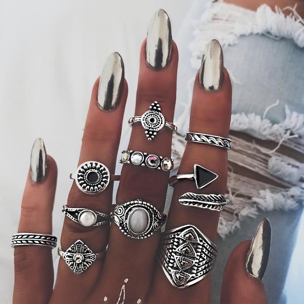 Bague Bohème Ensemble Argent