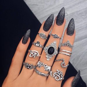 Bague Noire Boho Femme