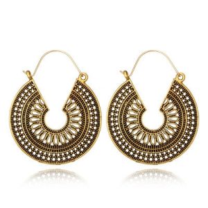 Boucle d’Oreille Ethnique Dorée