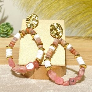 Boucles d’Oreilles Pendantes Pierres