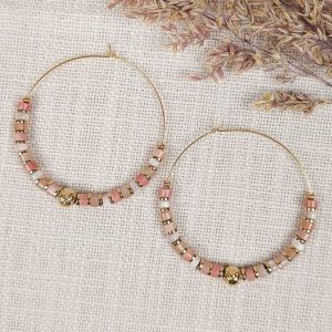 Boucles d’oreilles Pierres Roses