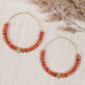 Boucles d’oreilles Pierres Rouges