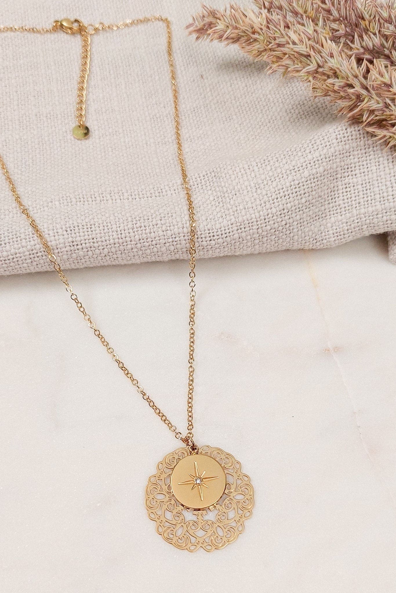 Collier Bohème Pendentif Rosace
