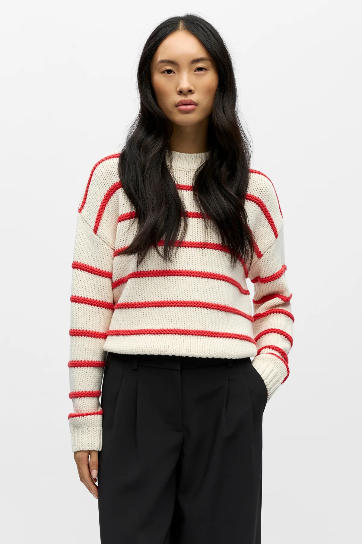 Pull en tricot Oda - Poinsettia de bouleau