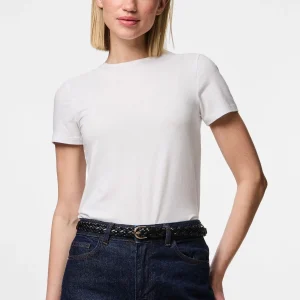 Avery Leather tressé Slim Ceinture - noir