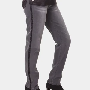 Jeans Étroit Bande Noire