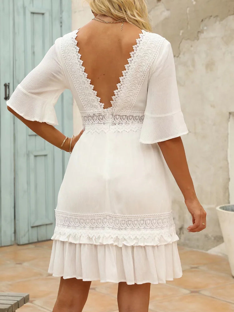 Robe Bohème Chic Blanche – Image 5