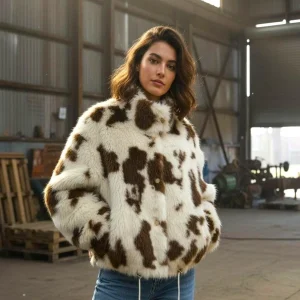 Manteau en fausse fourrure Chocolat