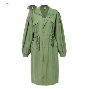 Manteau Long Bohème Kaki